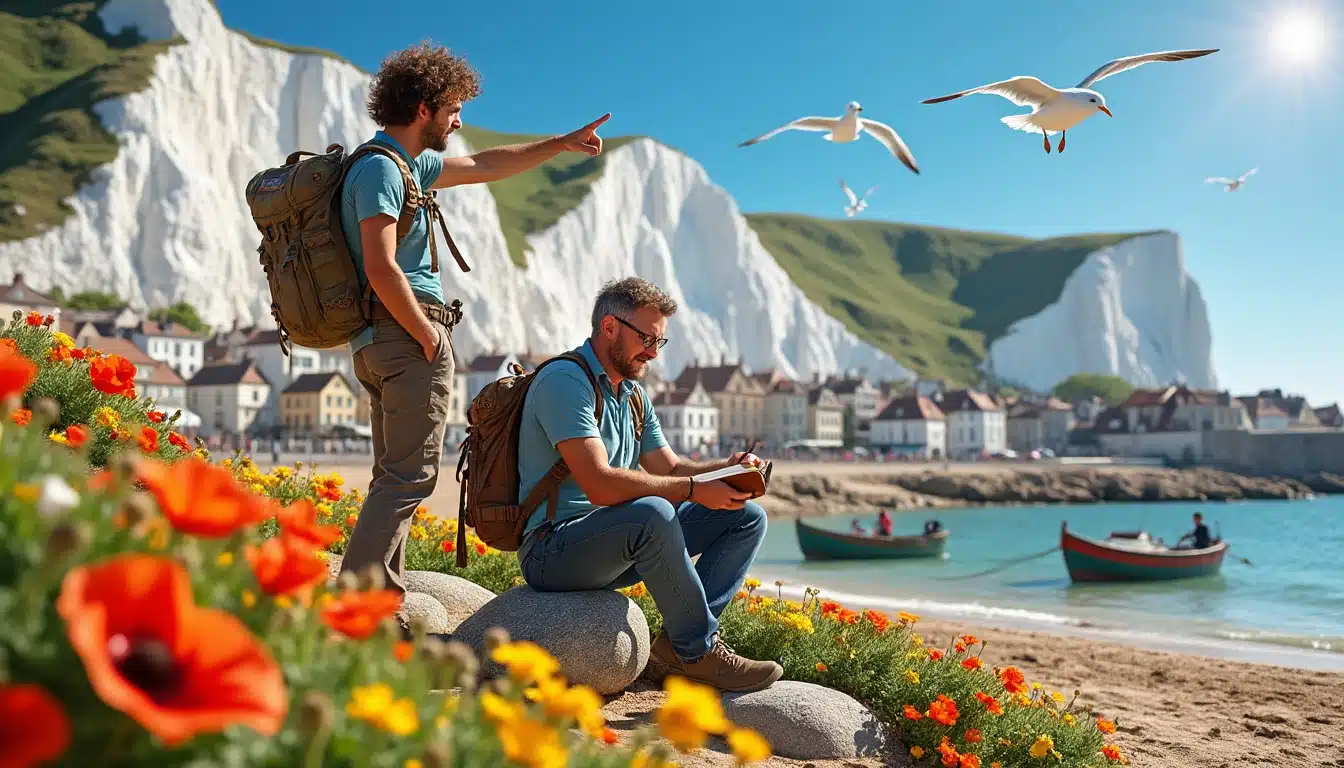 Unisciti a Christophe e Bertrand in un'avventura memorabile a Dieppe, dove esplorano la ricca storia, i paesaggi mozzafiato e la vivace cultura di questa magnifica città costiera.